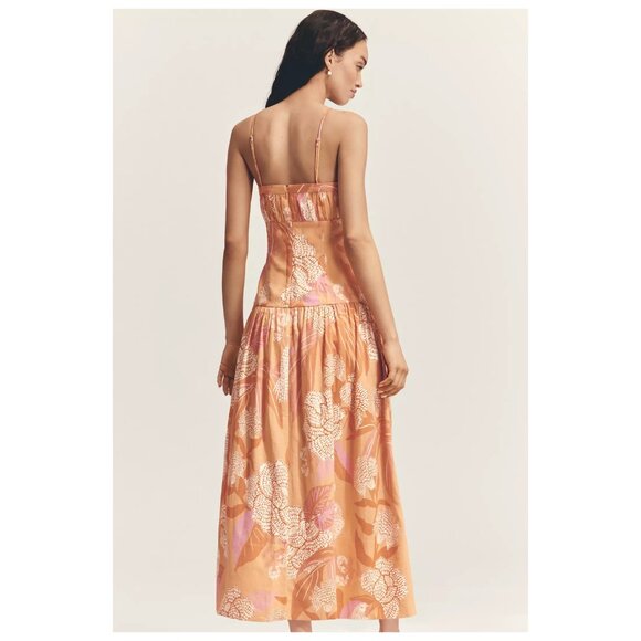 Farm Rio | Linen Blend Strapless Drop-Waist Maxi Dress | NWT - Picture 3 of 4